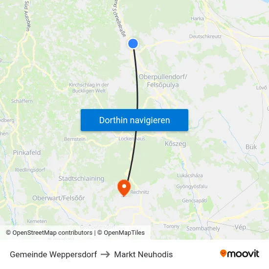 Gemeinde Weppersdorf to Markt Neuhodis map