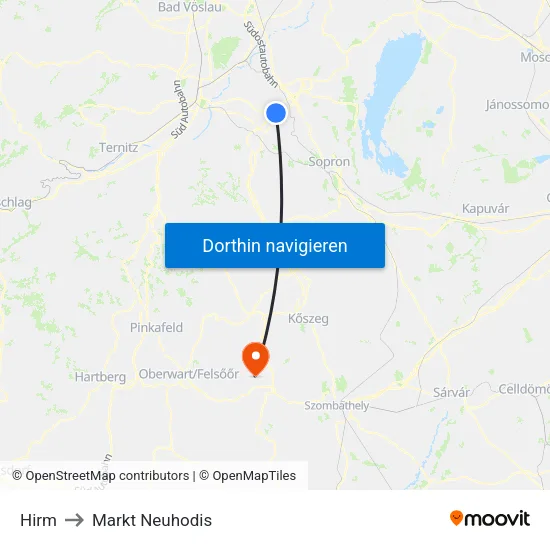 Hirm to Markt Neuhodis map