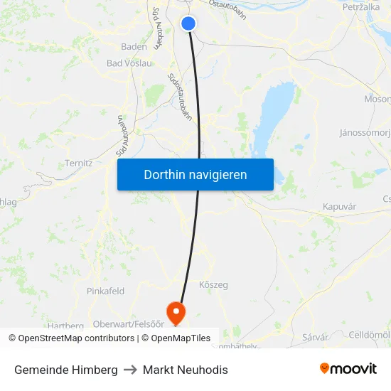 Gemeinde Himberg to Markt Neuhodis map