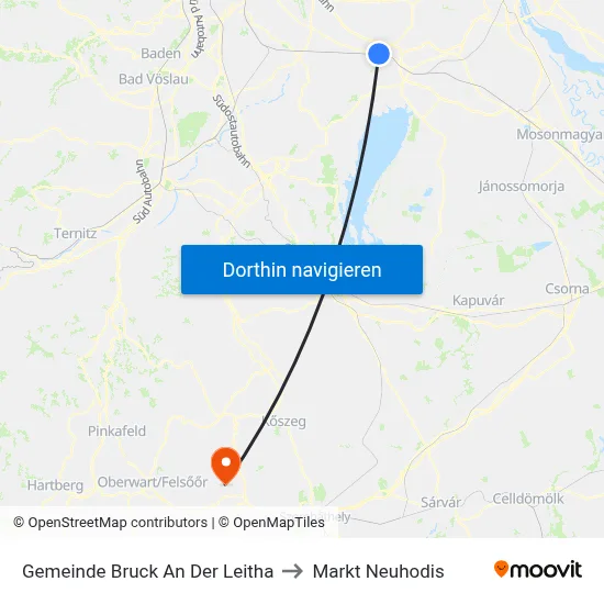 Gemeinde Bruck An Der Leitha to Markt Neuhodis map