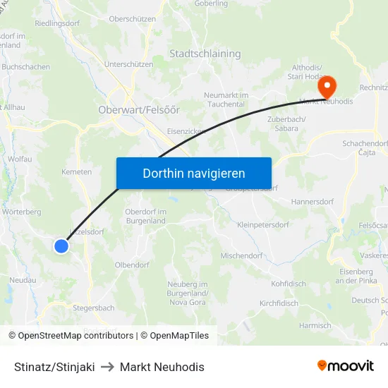 Stinatz/Stinjaki to Markt Neuhodis map