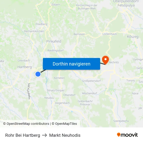 Rohr Bei Hartberg to Markt Neuhodis map