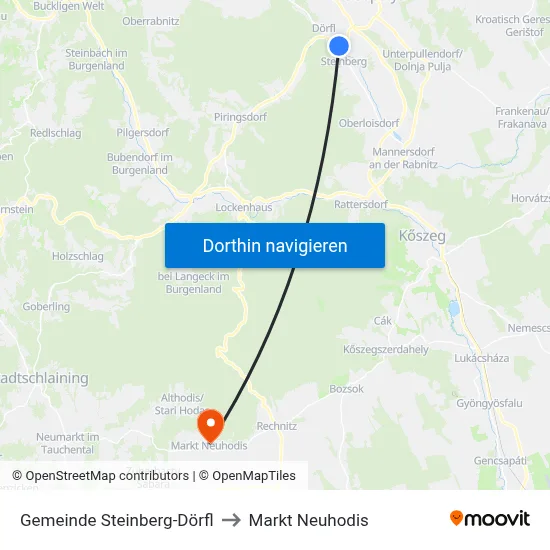 Gemeinde Steinberg-Dörfl to Markt Neuhodis map