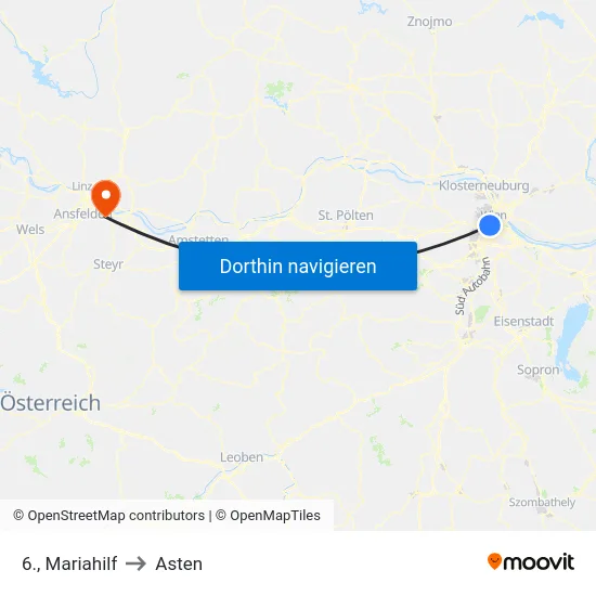 6., Mariahilf to Asten map