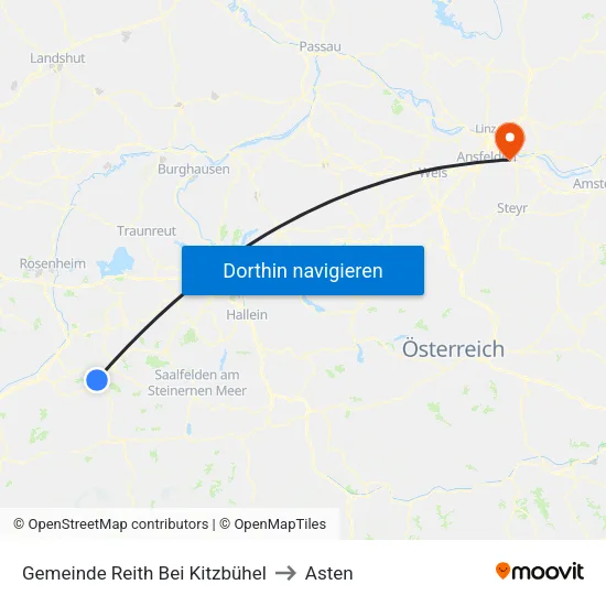 Gemeinde Reith Bei Kitzbühel to Asten map