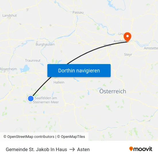 Gemeinde St. Jakob In Haus to Asten map