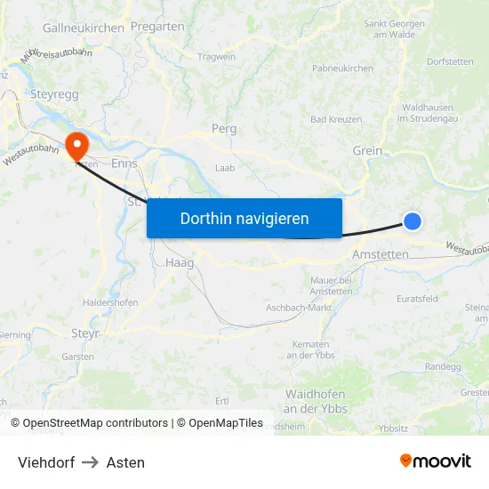 Viehdorf to Asten map