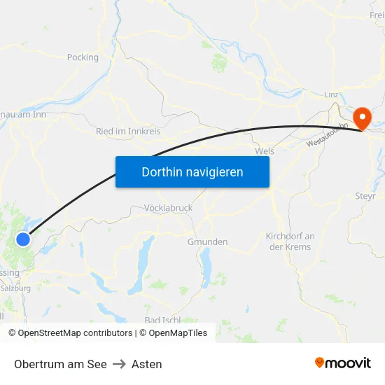 Obertrum am See to Asten map