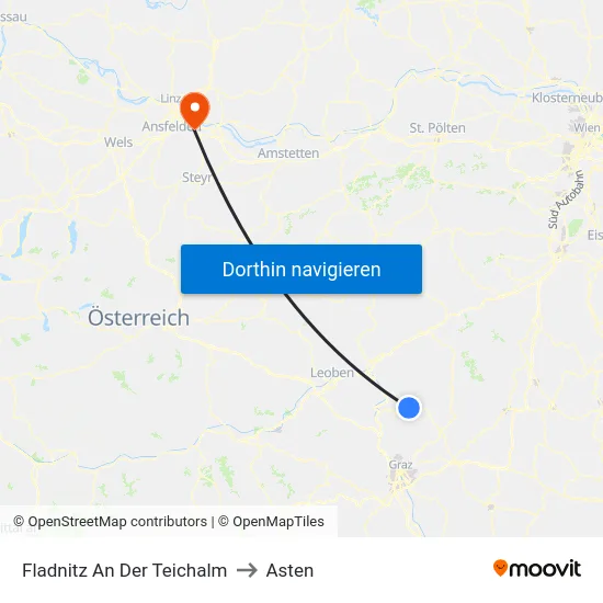 Fladnitz An Der Teichalm to Asten map
