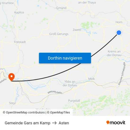 Gemeinde Gars am Kamp to Asten map