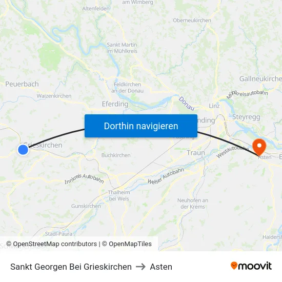 Sankt Georgen Bei Grieskirchen to Asten map