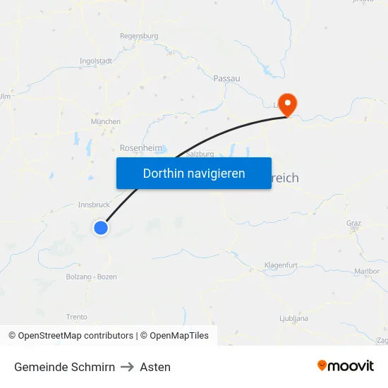 Gemeinde Schmirn to Asten map