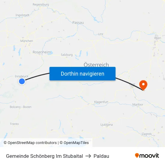 Gemeinde Schönberg Im Stubaital to Paldau map