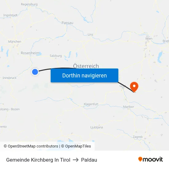 Gemeinde Kirchberg In Tirol to Paldau map
