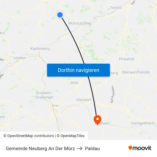 Gemeinde Neuberg An Der Mürz to Paldau map