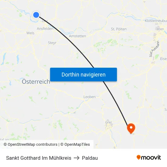 Sankt Gotthard Im Mühlkreis to Paldau map