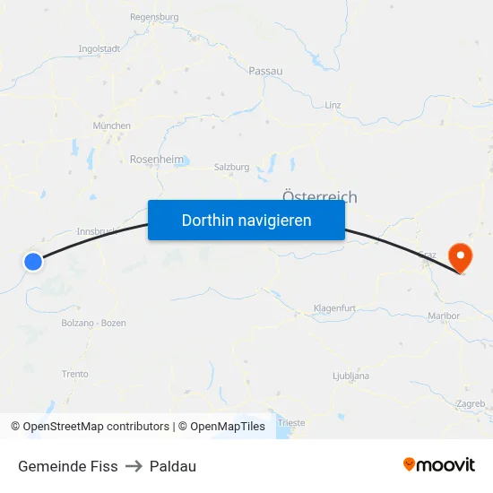 Gemeinde Fiss to Paldau map