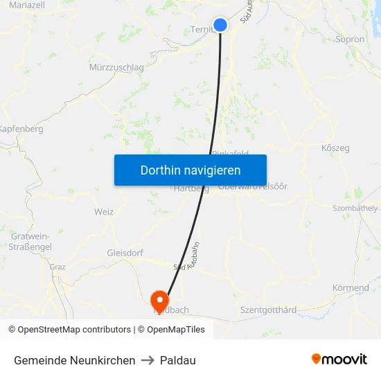 Gemeinde Neunkirchen to Paldau map