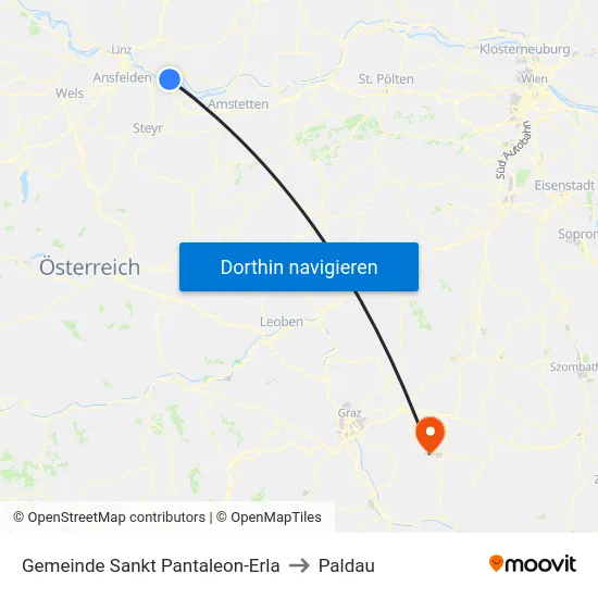 Gemeinde Sankt Pantaleon-Erla to Paldau map