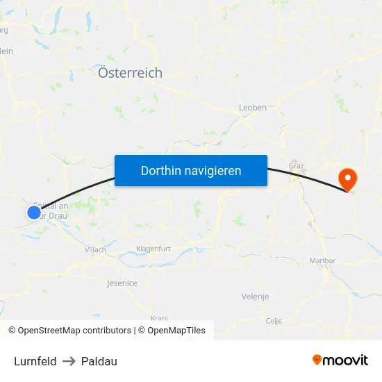 Lurnfeld to Paldau map