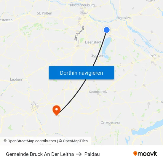 Gemeinde Bruck An Der Leitha to Paldau map