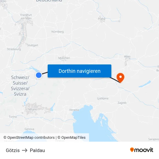 Götzis to Paldau map