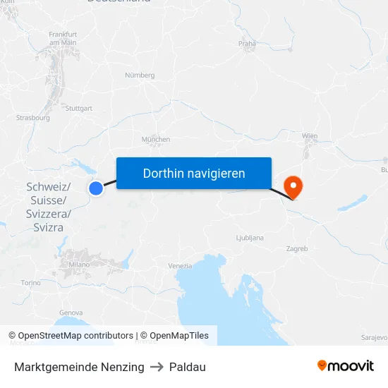 Marktgemeinde Nenzing to Paldau map