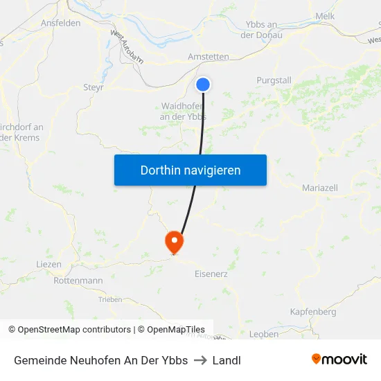 Gemeinde Neuhofen An Der Ybbs to Landl map