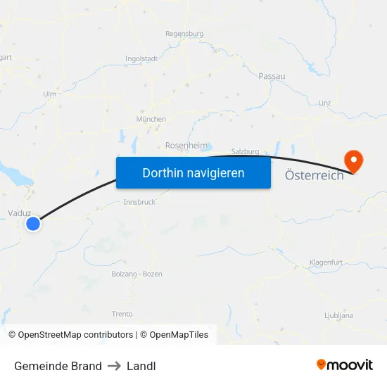 Gemeinde Brand to Landl map