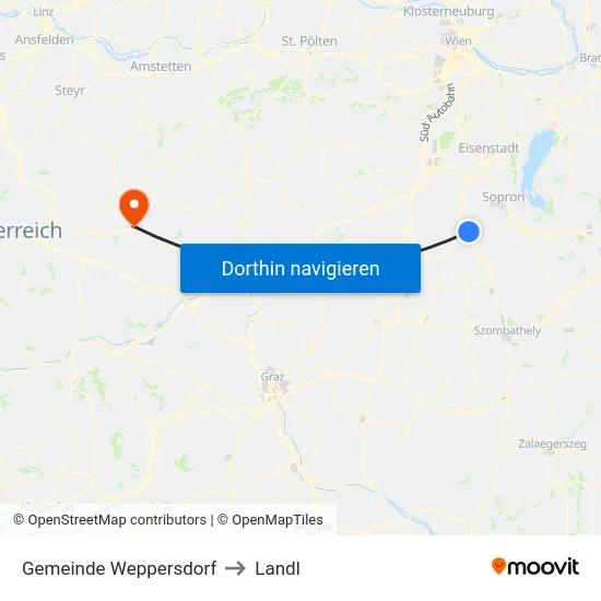 Gemeinde Weppersdorf to Landl map