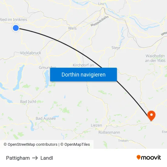 Pattigham to Landl map