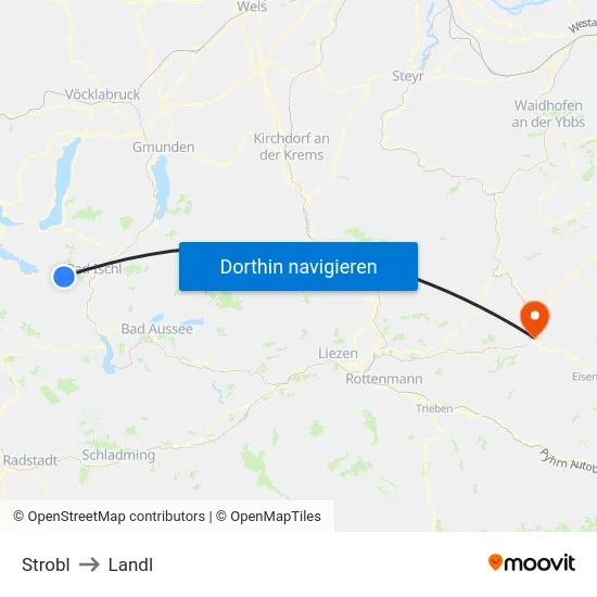 Strobl to Landl map
