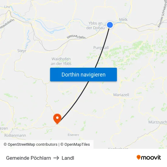 Gemeinde Pöchlarn to Landl map