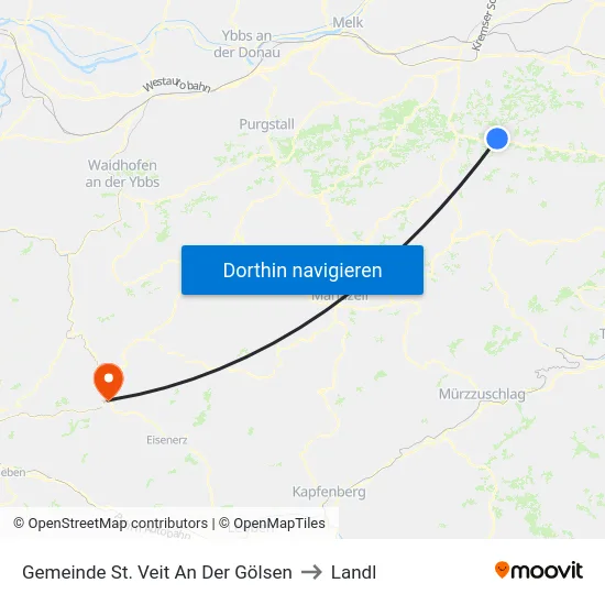Gemeinde St. Veit An Der Gölsen to Landl map