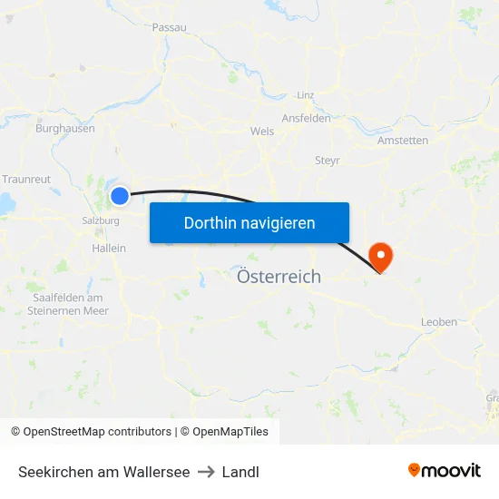 Seekirchen am Wallersee to Landl map