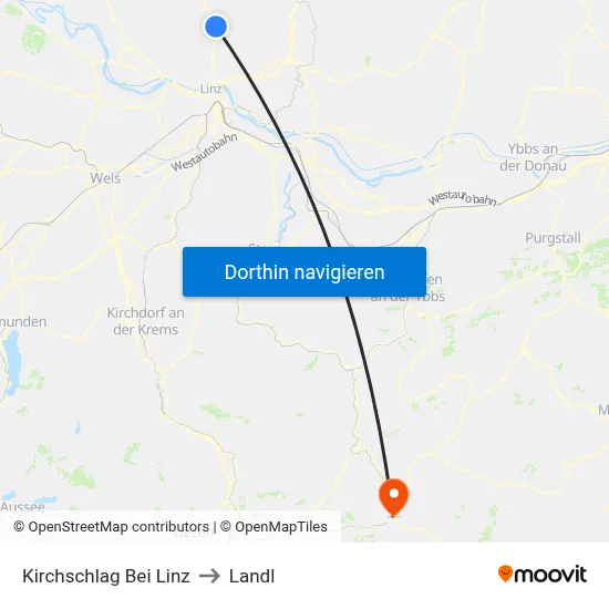 Kirchschlag Bei Linz to Landl map