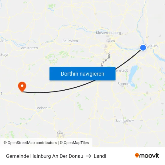 Gemeinde Hainburg An Der Donau to Landl map