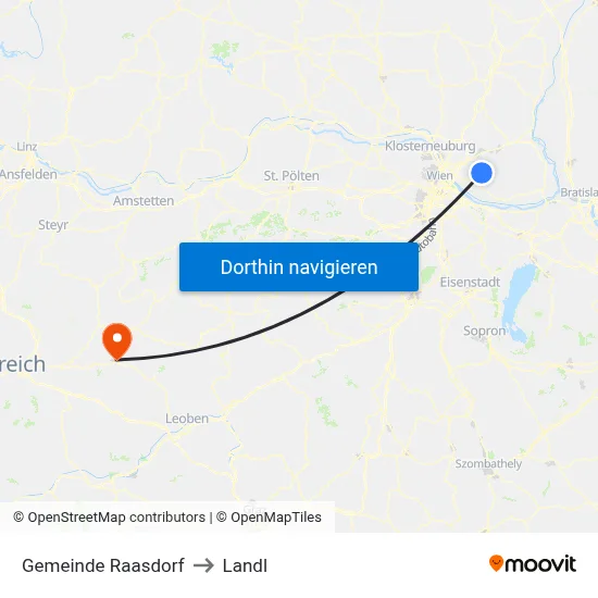 Gemeinde Raasdorf to Landl map