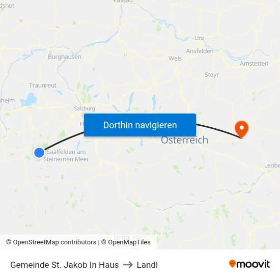 Gemeinde St. Jakob In Haus to Landl map