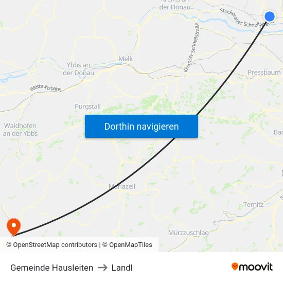 Gemeinde Hausleiten to Landl map