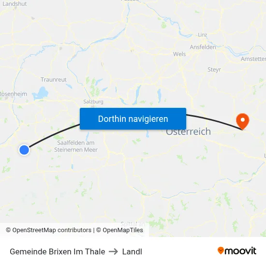 Gemeinde Brixen Im Thale to Landl map