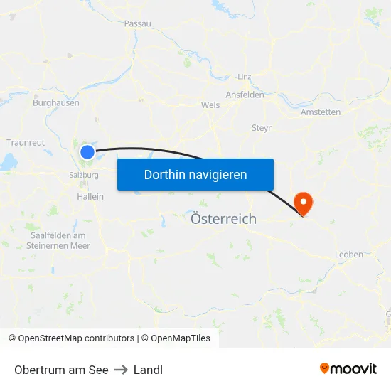 Obertrum am See to Landl map