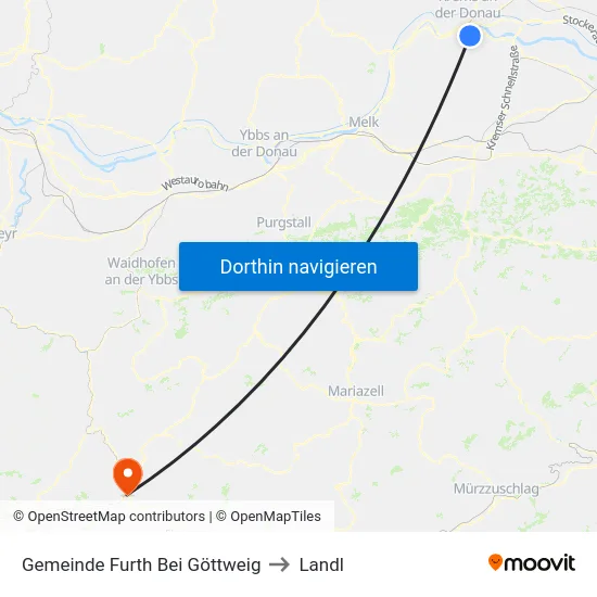 Gemeinde Furth Bei Göttweig to Landl map