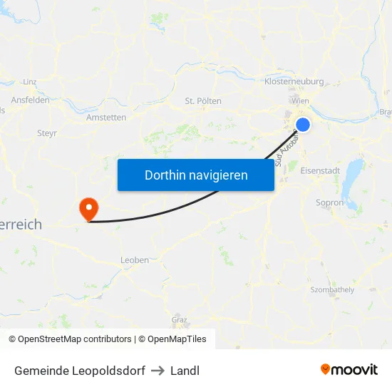 Gemeinde Leopoldsdorf to Landl map
