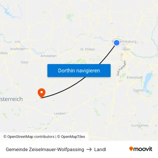 Gemeinde Zeiselmauer-Wolfpassing to Landl map