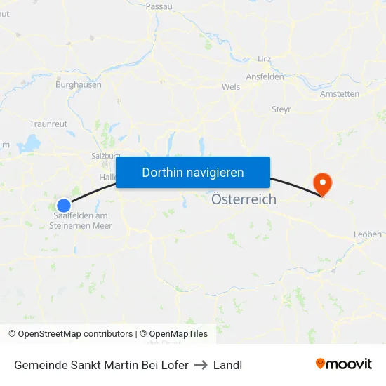 Gemeinde Sankt Martin Bei Lofer to Landl map