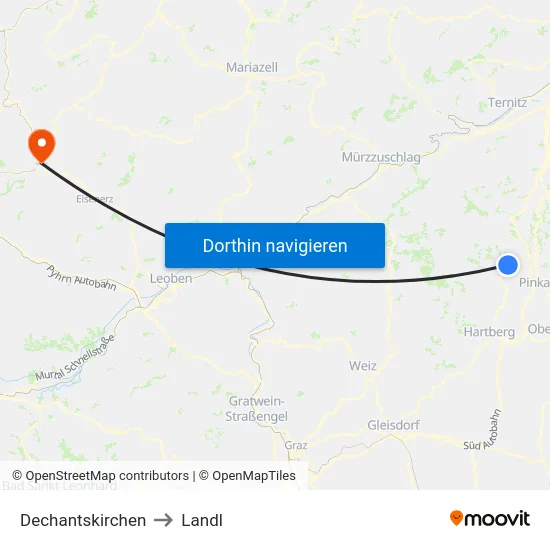 Dechantskirchen to Landl map