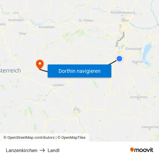 Lanzenkirchen to Landl map