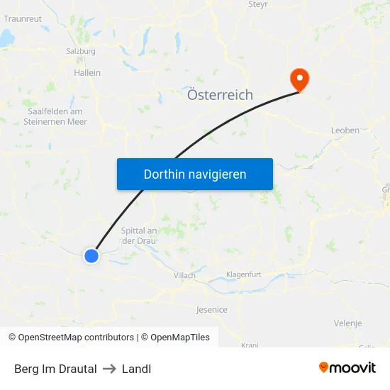 Berg Im Drautal to Landl map