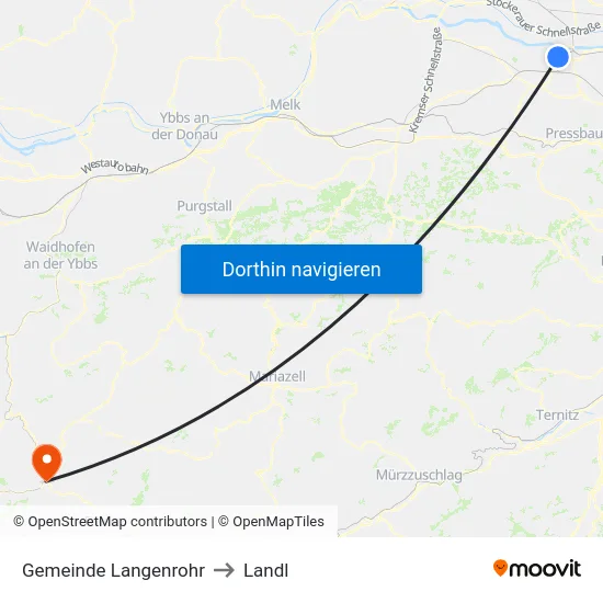 Gemeinde Langenrohr to Landl map